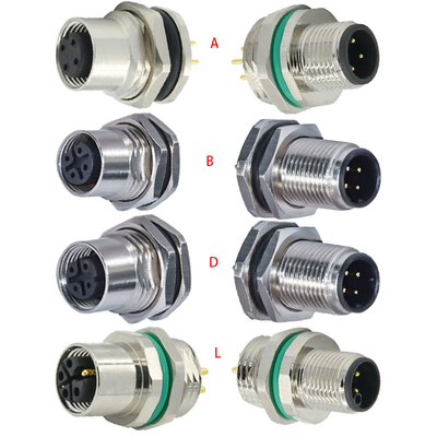 Connecteur étanche M12 IP67 IP68 mâle femelle 3-17 broches pour automobile