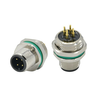 Connecteur de panneau M12 étanche IP67 Code A B D 3-17 broches