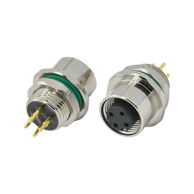 Connecteur de panneau M12 étanche IP67 Code A B D 3-17 broches