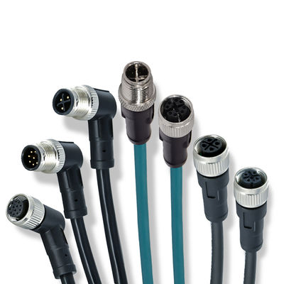 M12 Connecteur imperméable à l'eau IP67 IP68 mâle femelle 3-24 broches DIN IEC61076