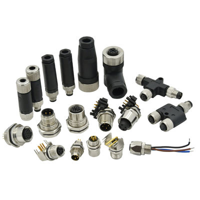 M12 Connecteur imperméable à l'eau IP67 IP68 mâle femelle 3-24 broches DIN IEC61076