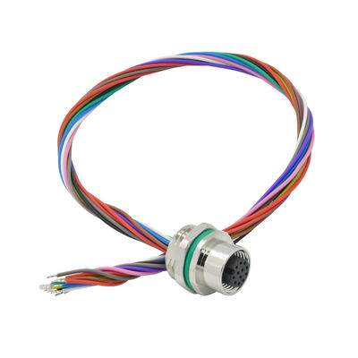 IEC 61076-2-104 Compliant M12 Waterproof Connector with Front Panel Mount and -25℃~85℃ Temperature Range