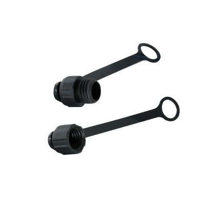 M8 Couverture antipoussière du connecteur avec chaîne pour homme, femme, protection contre les prises et prises, couverture en plastique noir