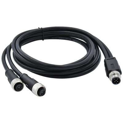 M8 4Pin Connecteur de capteur circulaire mâle moulé par un séparateur de type Y 26AWG x 4C PUR Cable répondant à la norme IP67 pour les singnals automobiles