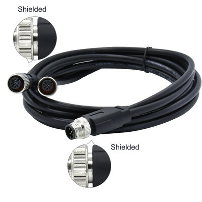 M8 4Pin Connecteur de capteur circulaire mâle moulé par un séparateur de type Y 26AWG x 4C PUR Cable répondant à la norme IP67 pour les singnals automobiles