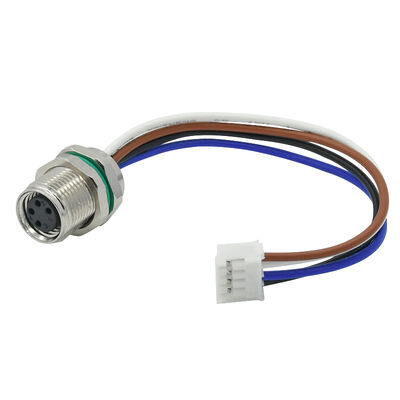 M8 a Codifié 3 4 5 6 8 Pin Ip67 Type de soudure imperméable à l'eau Connecteur de montage du panneau avant avec fil