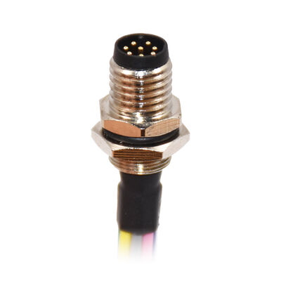 M8 a Codifié 3 4 5 6 8 Pin Ip67 Type de soudure imperméable à l'eau Connecteur de montage du panneau avant avec fil