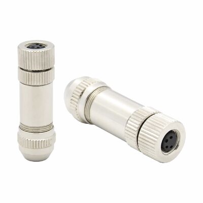 Connecteur étanche M8 à connexion par vis pour câble blindé 3 broches 4 trous IP67 pour applications automobiles mâles