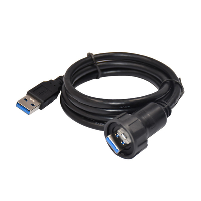 Connecteurs de câble Ethernet, masculins au connecteur femelle IP67 1.5A de bâti de panneau d'USB de prise