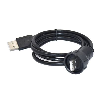 Mâle industriel de connecteur d'Ethernet de Rohs USB 2,0 au câble femelle d'USB 2,0 de panneau
