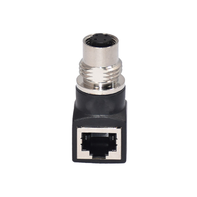 90 degrés 4Pins M12 au connecteur RJ45 connecteur/M12 femelle codé par A imperméable