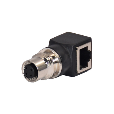 90 degrés 4Pins M12 au connecteur RJ45 connecteur/M12 femelle codé par A imperméable