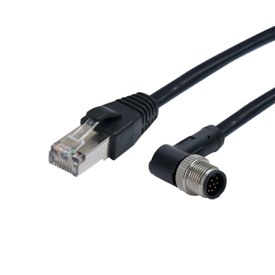 câble industriel du connecteur RJ45 de l'Ethernet 1.5A à la femelle du bâti M12 un connecteur de codage