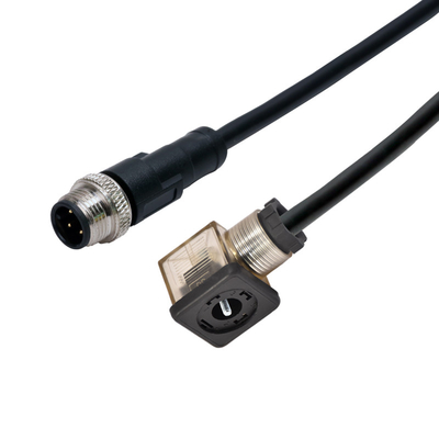 type du connecteur A de vanne électromagnétique de 250V 10A prise de 3+PE à M12 4 Pin Male Connector With Cable