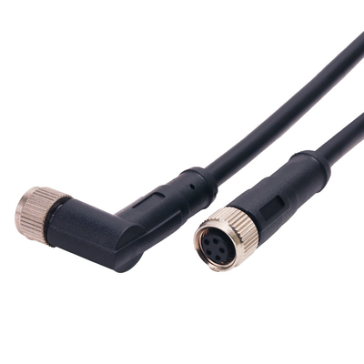 Mâle de cable connecteur du coude M8 au câble femelle 4p 5P 3P 8 Pin Circular Connector