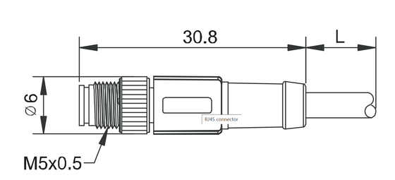 IP67 câble des véhicules à moteur de capteur de Pin Male Shielded Molding Connector M5 du connecteur 3