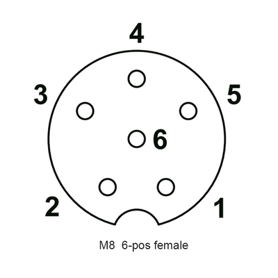 Récipient femelle de prise de capteur de connecteur de bâti de panneau du degré 4pins de la femelle 90 de M8 6pins