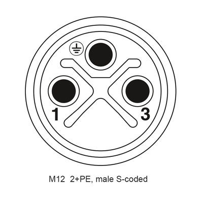 Connecteur imperméable masculin du bâti M12 de panneau de Scoket IP68 3pin de bride avec la prise de code du tresse S