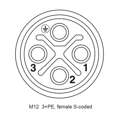 M12 S a codé la prise imperméable de Front Panel Mount With Pigtail de goupilles de la femelle 4 de connecteur