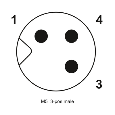 Connecteur imperméable de moulage droit masculin de la circulaire M5 pour le capteur
