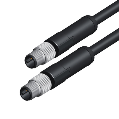 M5 une aviation masculine droite imperméable de codage du connecteur d'alimentation 3pin autour de câble circulaire