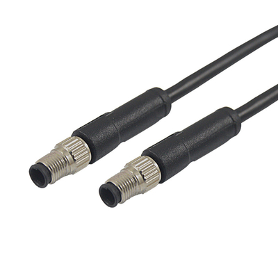 M5 une aviation masculine droite imperméable de codage du connecteur d'alimentation 3pin autour de câble circulaire