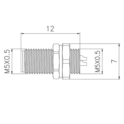 Bâti masculin IP67 4 Pin Connector de panneau du connecteur 60V 1A d'automation de Rigoal