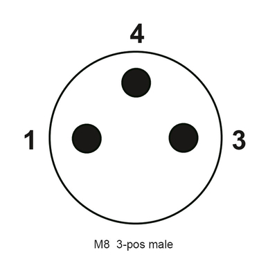 4 installables sur place rectangles de connecteur imperméable du mâle M8 de Polonais pour des signaux d'Automtive