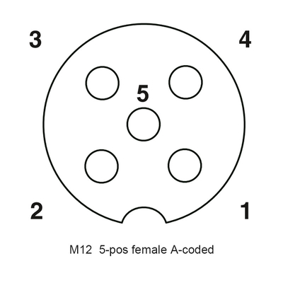 IP67 prise femelle droite imperméable M12 5 Pin Cable Connector