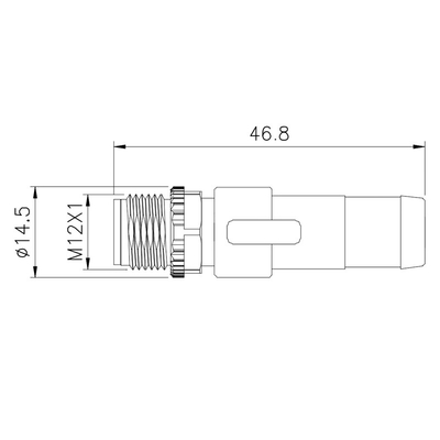 Résistance terminale imperméable Pin Plug de la prise Ip67 M12 de capteur de Pin M12 de connecteur hommes-femmes 4