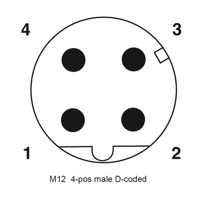 Connecteur imperméable femelle de carte PCB du panneau de la connexion Ip67 de la caméra 4P d'Un-codage industriel du coude 4pin 4way M12