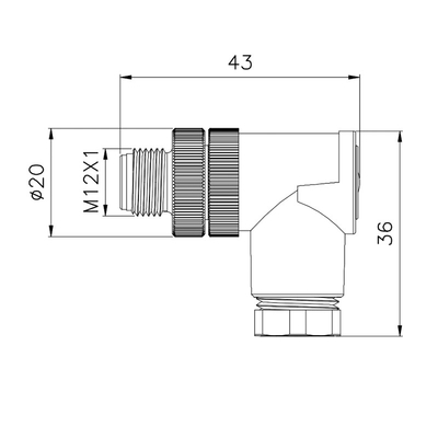 M12 imperméable 8 Pin Female Connector 5P 12P avec A/codage de D