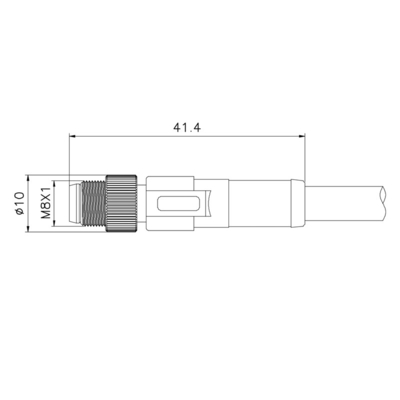 Assemblée connectable du gisement en plastique M8 4 Pin Connector Hembra For Cable du cable connecteur M8