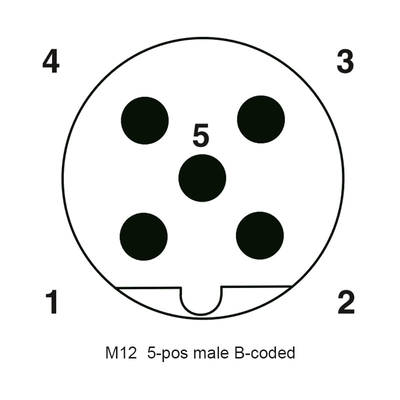 le connecteur imperméable de 5Poles M12 connecteur de bâti de panneau de carte PCB de code du mâle A de 90 degrés a protégé