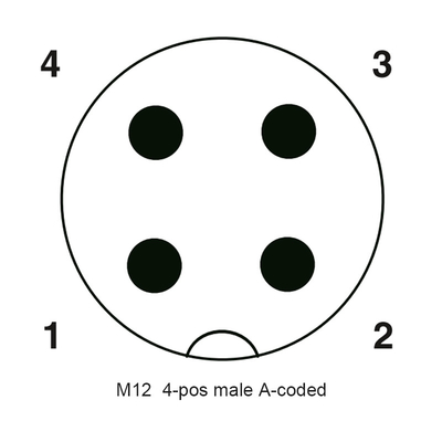 Pin imperméable électrique IP67 de la borne 6 de la borne 5 de la borne 3 de la borne 2 du connecteur circulaire 4 de la prise M12 en métal