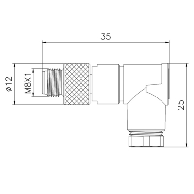 borne 6 8 en plastique de connecteur d'Assemblée de vis masculine du câble M8 de 5mm 90 degrés