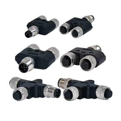 Type femelle imperméable 5 Pin Connector de 8 noyaux T du connecteur PA66 de M12