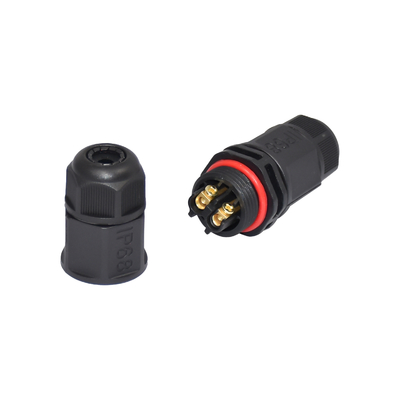 Connecteur d'alimentation de soudure de L20 2T CuZn Pa66 4 Pin Waterproof Connector Ip 68