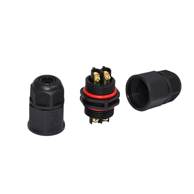Connecteur d'alimentation de soudure de L20 2T CuZn Pa66 4 Pin Waterproof Connector Ip 68