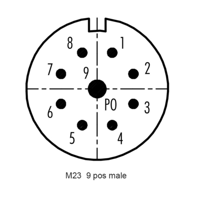 M23 9 connecteur CuZn d'Assemblée de vis en métal de Pin PA66 500 cycles