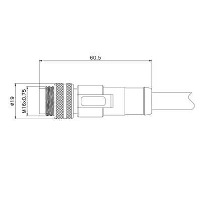 La puissance de moulage droite de PA66 M16 imperméabilisent le câble du connecteur 9.2mm