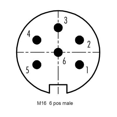 Connecteur protégé par Assemblée droite masculine de vis du connecteur 6P de RIGOAL PA66 M16