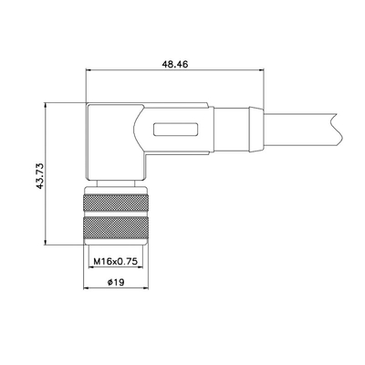 Le CEI droit femelle 61076-2-105 d'orientation de connecteur circulaire du bâti M16
