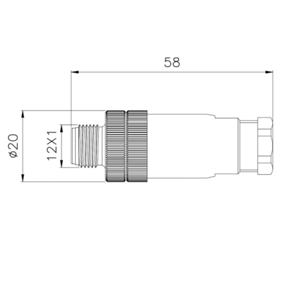 Connecteur rond imperméable droit de CuZn M12 4A AWG24 pour l'automation