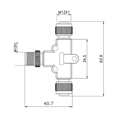 Mâle imperméable de type 1 de M12 RG TPU GF 5 Pin Connector T à 2 TPU femelles