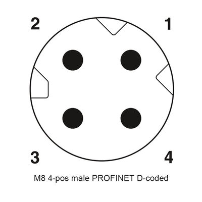 M8 le connecteur d'Assemblée de coude du fil TPU PA66 90 degrés de D codent le Pin de ROHS 4