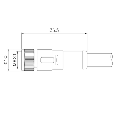 5P connecteur M8 2 imperméable droit de la vis IP67 3 4 5 8 borne X attachant