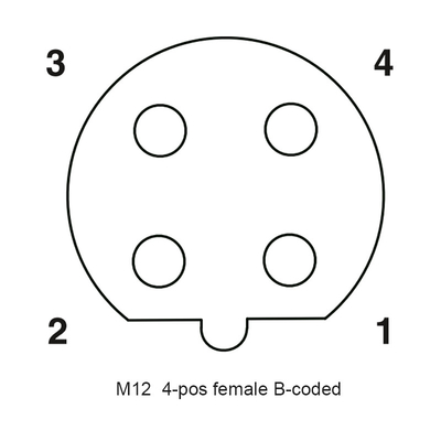 Mâle imperméable Front Ip du connecteur 4p du code M12 de B 67 PA66 1.5A pour des véhicules à moteur