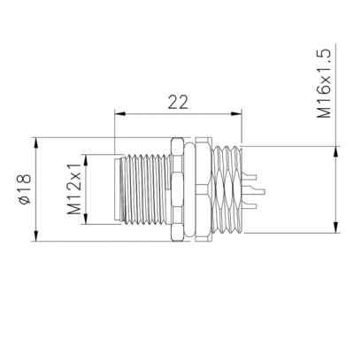 Code droit imperméable époxyde du capteur A/B/D du connecteur 5P 8P de la résine M12 de PA de PVC