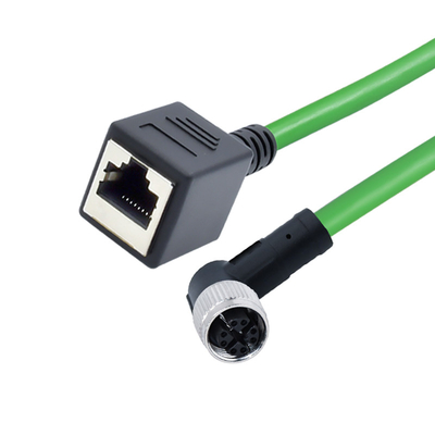 L'adaptateur de Pin Male To Female Rj 45 du code 8 de M12 X câblent la certification adaptée aux besoins du client de la CE de longueur